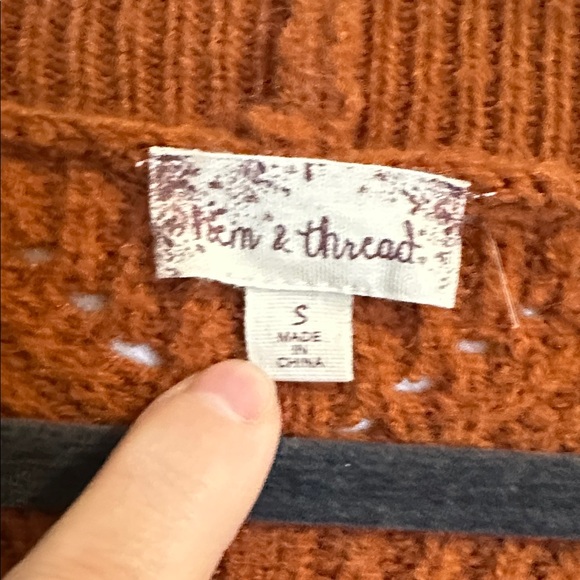 Hem & Thread Rust Button-Up Cardigan - Picture 2 of 6